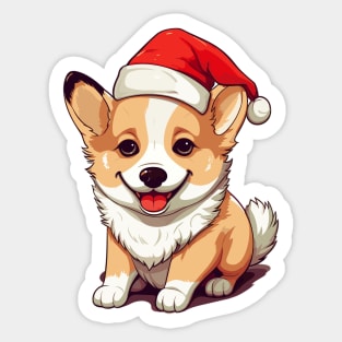 Cute Christmas Corgi Sticker